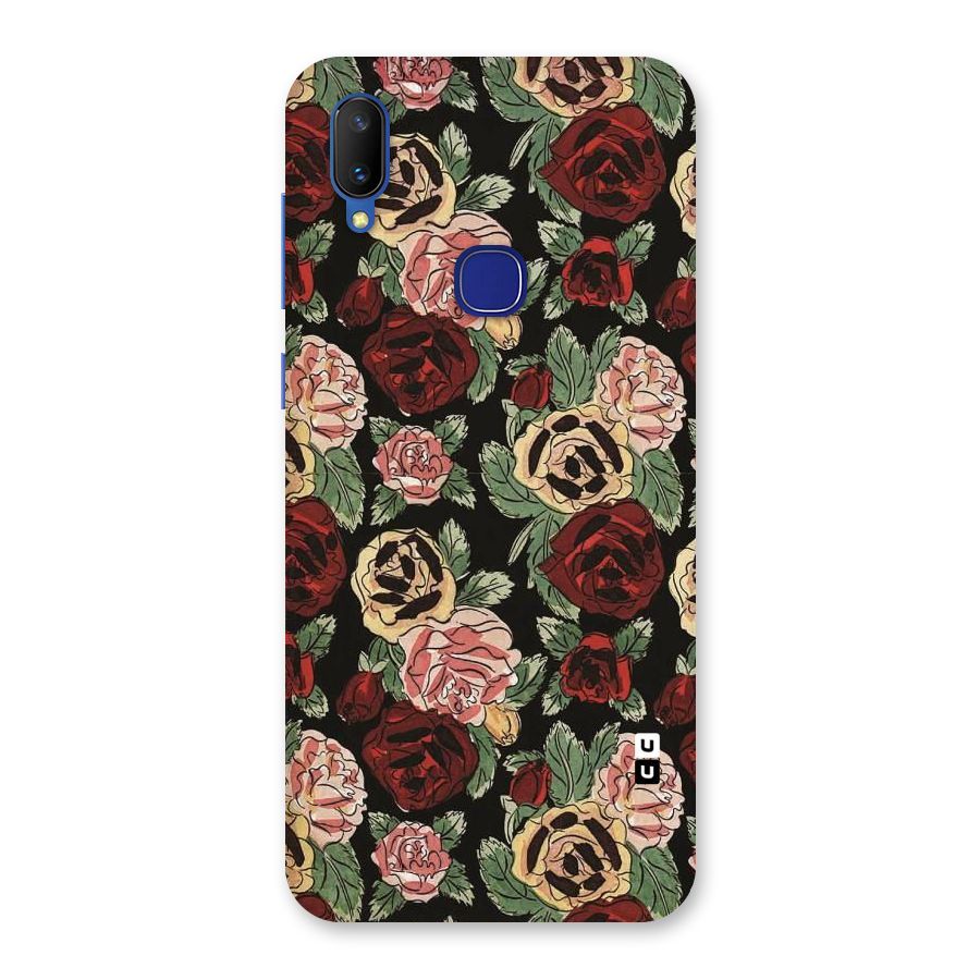 Dark Pastel Flowers Back Case for Vivo V11
