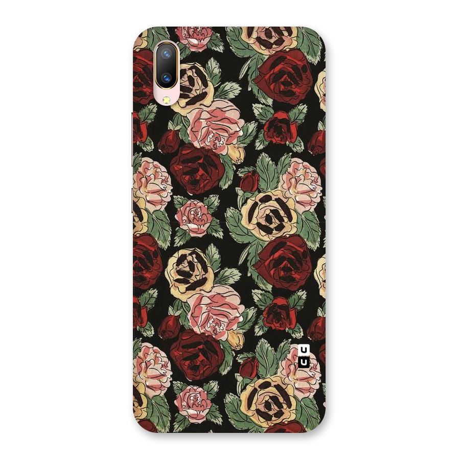 Dark Pastel Flowers Back Case for Vivo V11 Pro