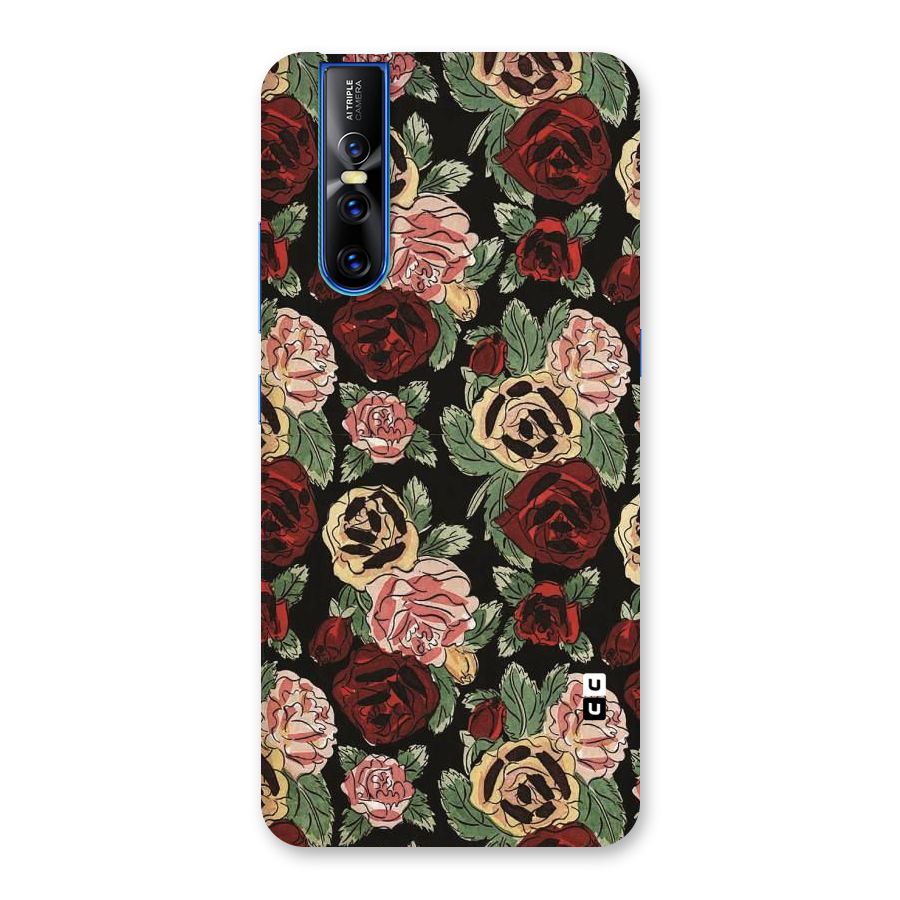 Dark Pastel Flowers Back Case for Vivo V15 Pro