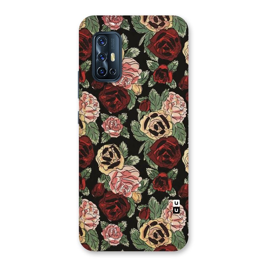Dark Pastel Flowers Back Case for Vivo V17