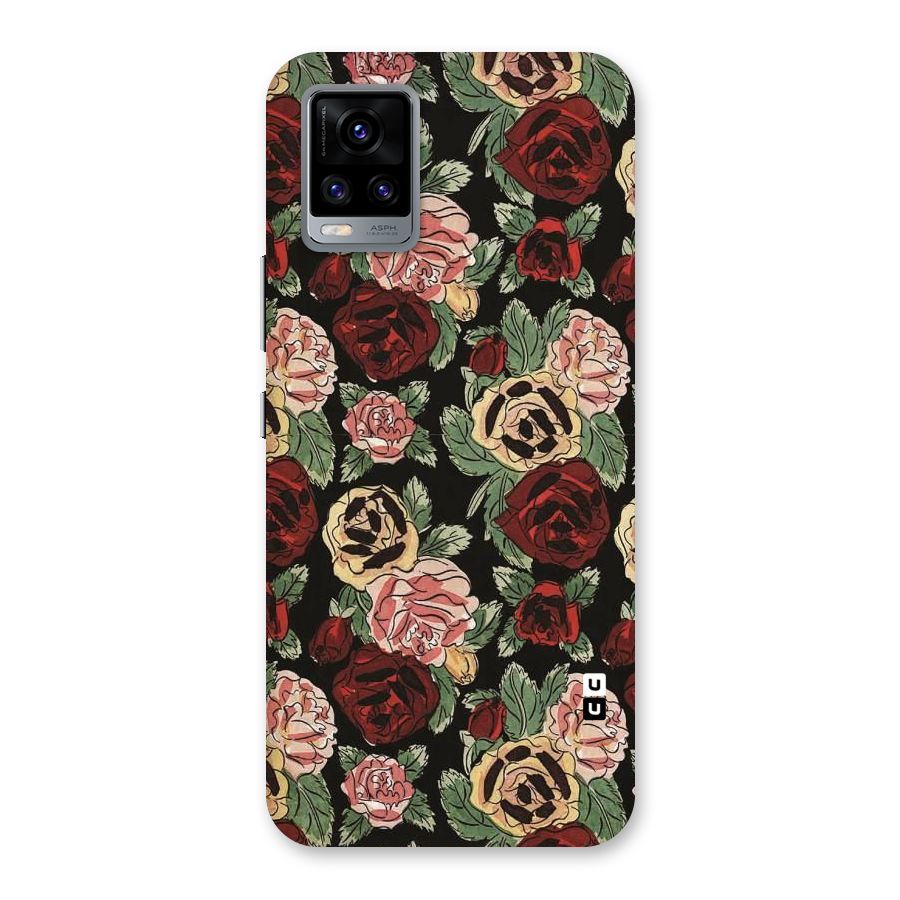 Dark Pastel Flowers Back Case for Vivo V20