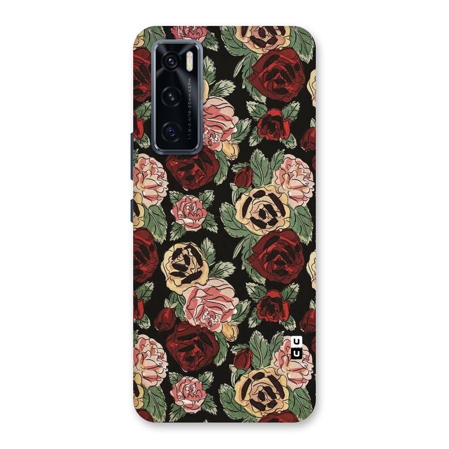 Dark Pastel Flowers Back Case for Vivo V20 SE