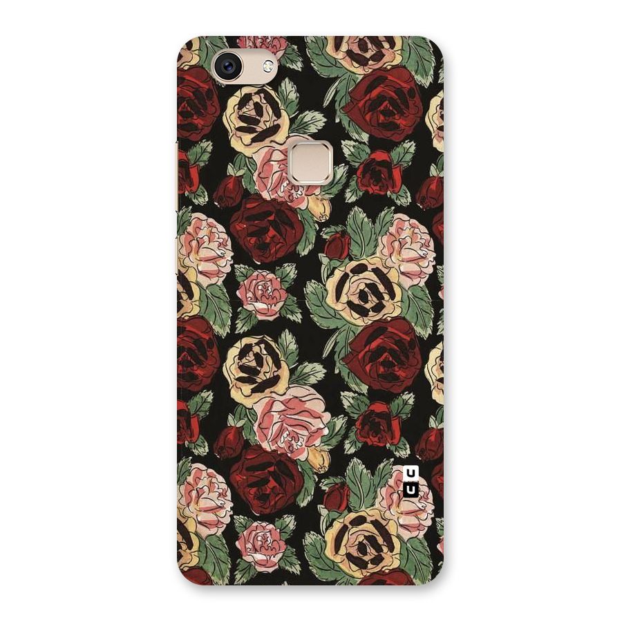Dark Pastel Flowers Back Case for Vivo V7