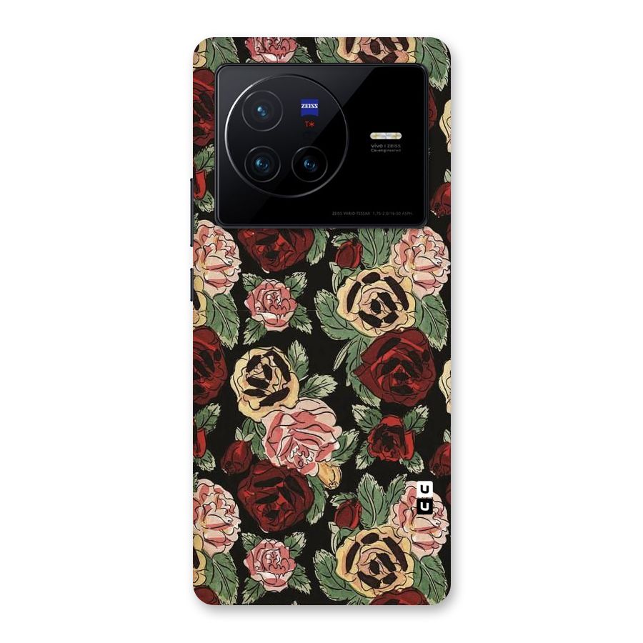 Dark Pastel Flowers Back Case for Vivo X80
