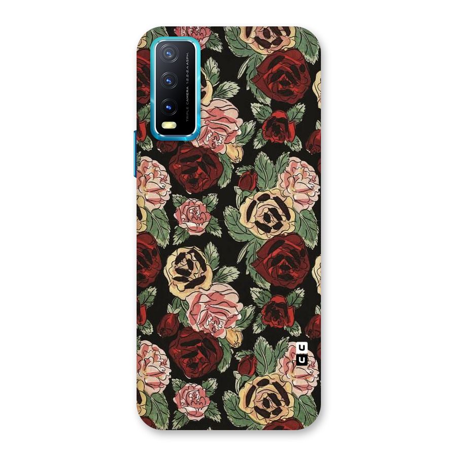 Dark Pastel Flowers Back Case for Vivo Y20A