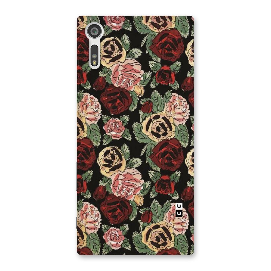 Dark Pastel Flowers Back Case for Xperia XZ