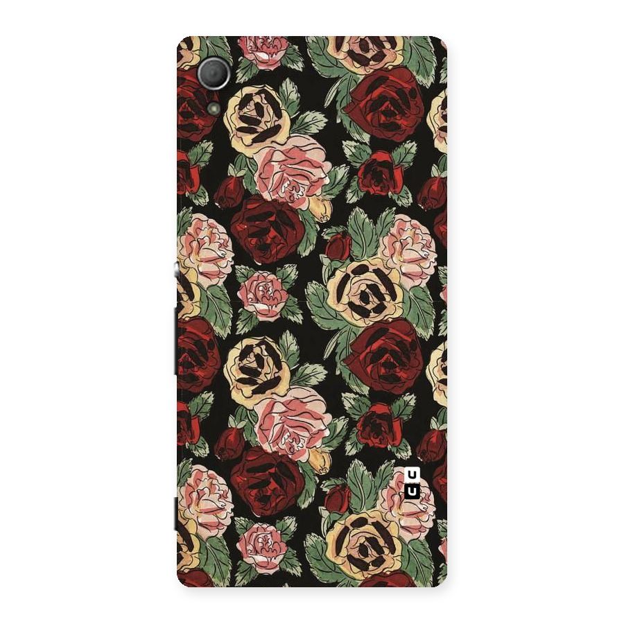 Dark Pastel Flowers Back Case for Xperia Z3 Plus