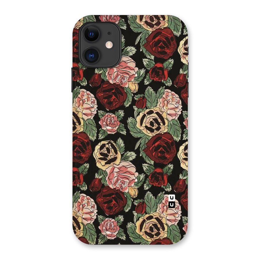 Dark Pastel Flowers Back Case for iPhone 11