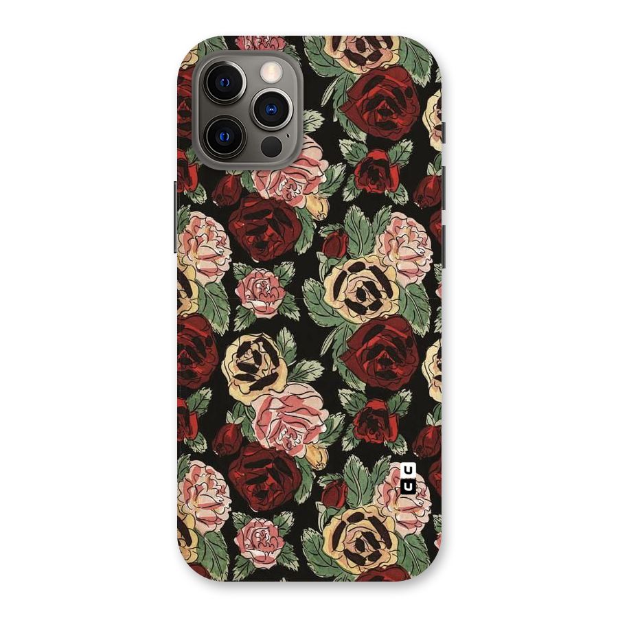 Dark Pastel Flowers Back Case for iPhone 12 Pro