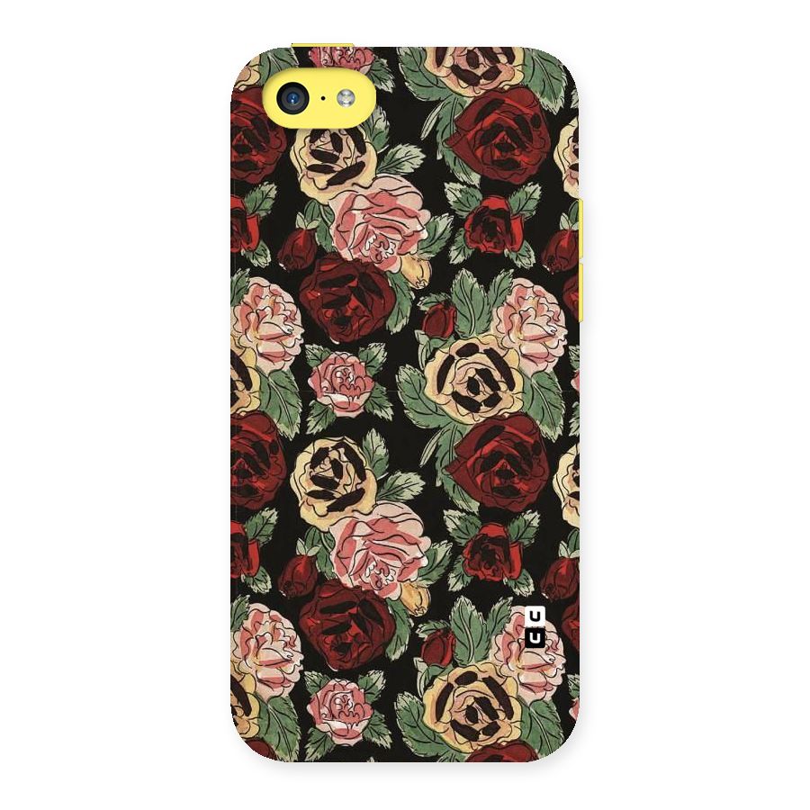 Dark Pastel Flowers Back Case for iPhone 5C