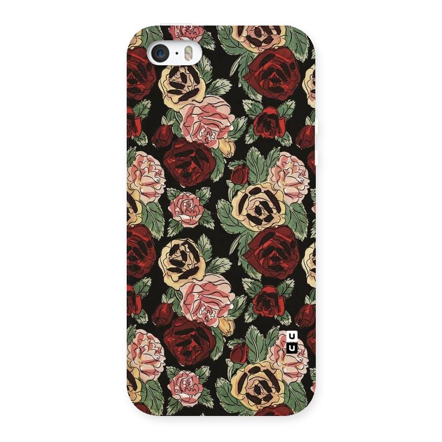 Dark Pastel Flowers Back Case for iPhone 5 5S