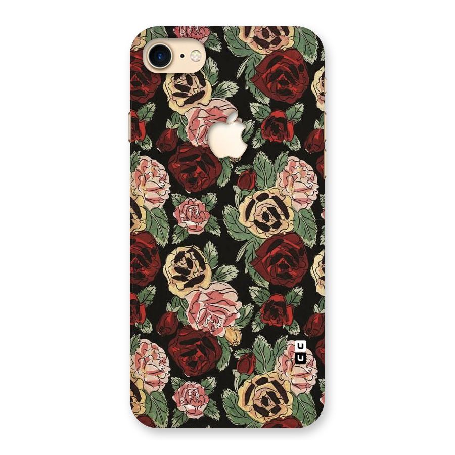 Dark Pastel Flowers Back Case for iPhone 7 Apple Cut