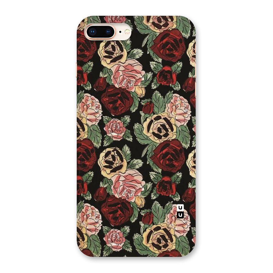 Dark Pastel Flowers Back Case for iPhone 8 Plus