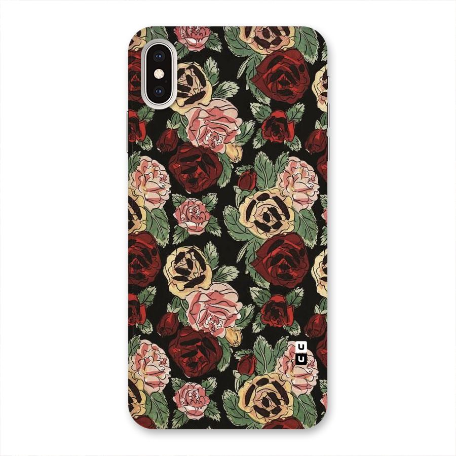 Dark Pastel Flowers Back Case for iPhone XS Max