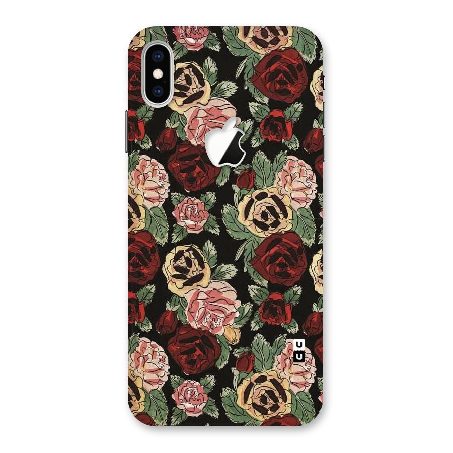 Dark Pastel Flowers Back Case for iPhone XS Max Apple Cut