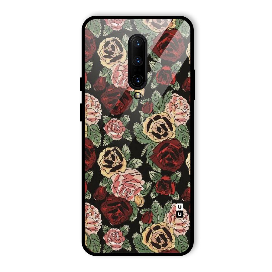Dark Pastel Flowers Glass Back Case for OnePlus 7 Pro