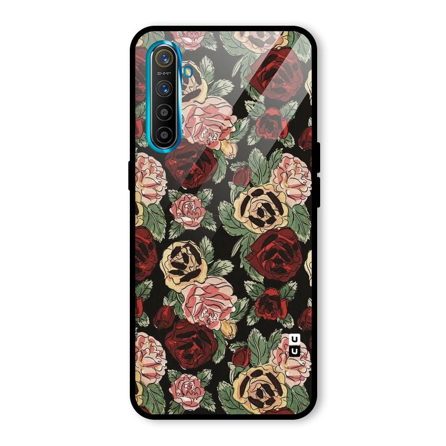 Dark Pastel Flowers Glass Back Case for Realme X2