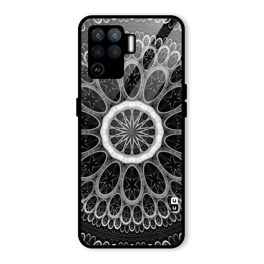 Dark Pattern Art Glass Back Case for Oppo F19 Pro