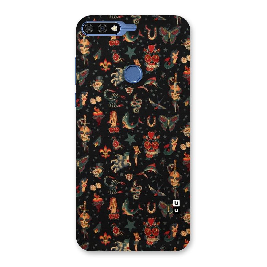 Dark Pattern Back Case for Honor 7C