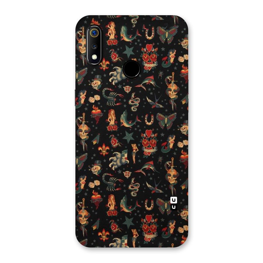Dark Pattern Back Case for Realme 3