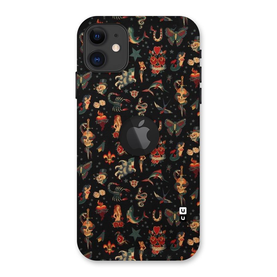Dark Pattern Back Case for iPhone 11 Logo Cut