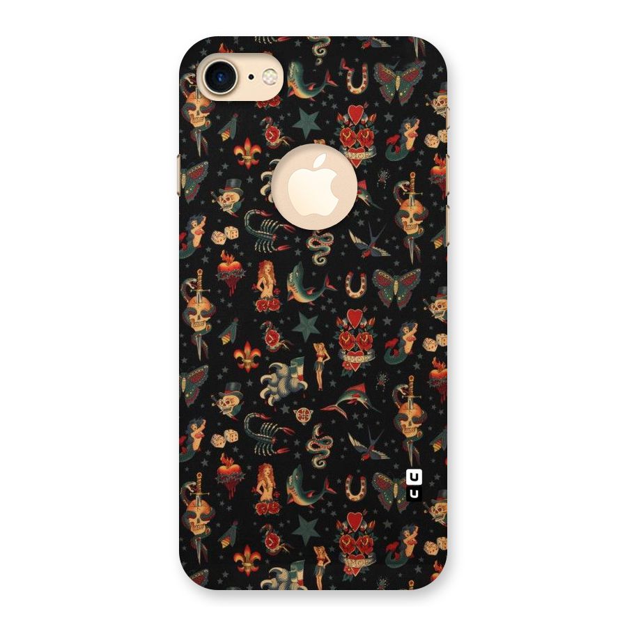 Dark Pattern Back Case for iPhone 7 Logo Cut