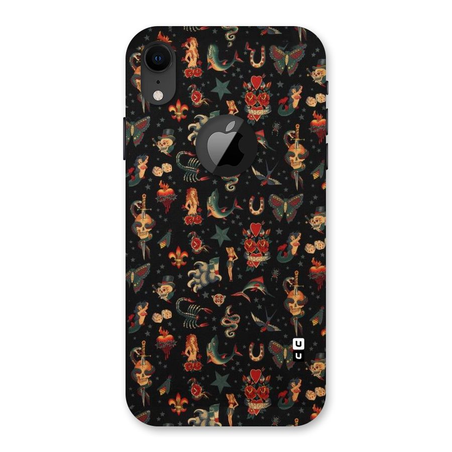 Dark Pattern Back Case for iPhone XR Logo Cut