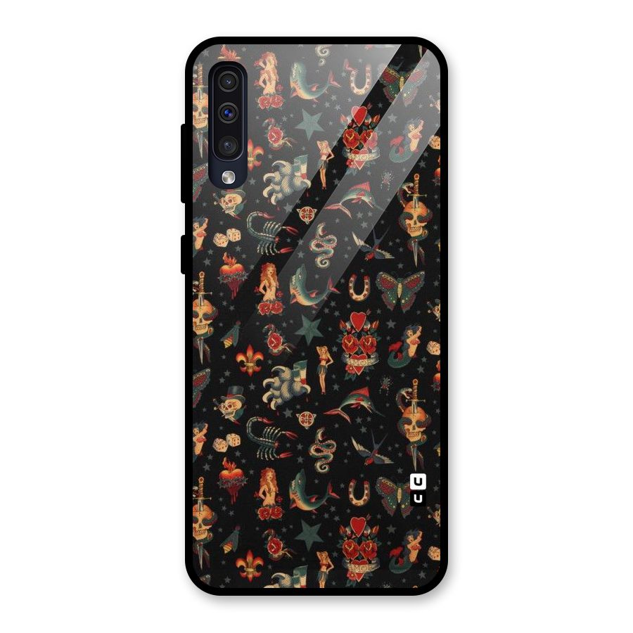 Dark Pattern Glass Back Case for Galaxy A50s