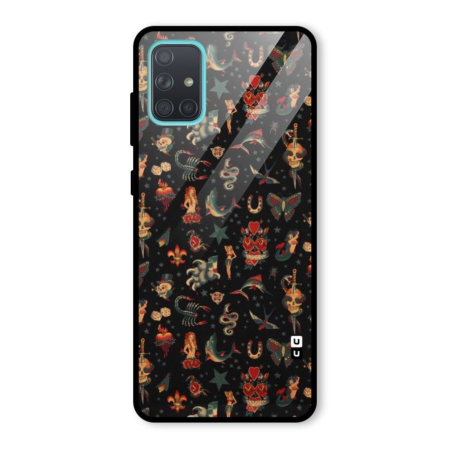 Dark Pattern Glass Back Case for Galaxy A71