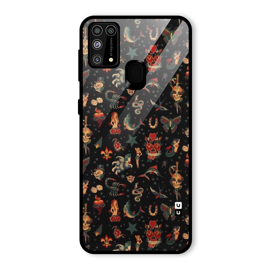 Dark Pattern Glass Back Case for Galaxy F41