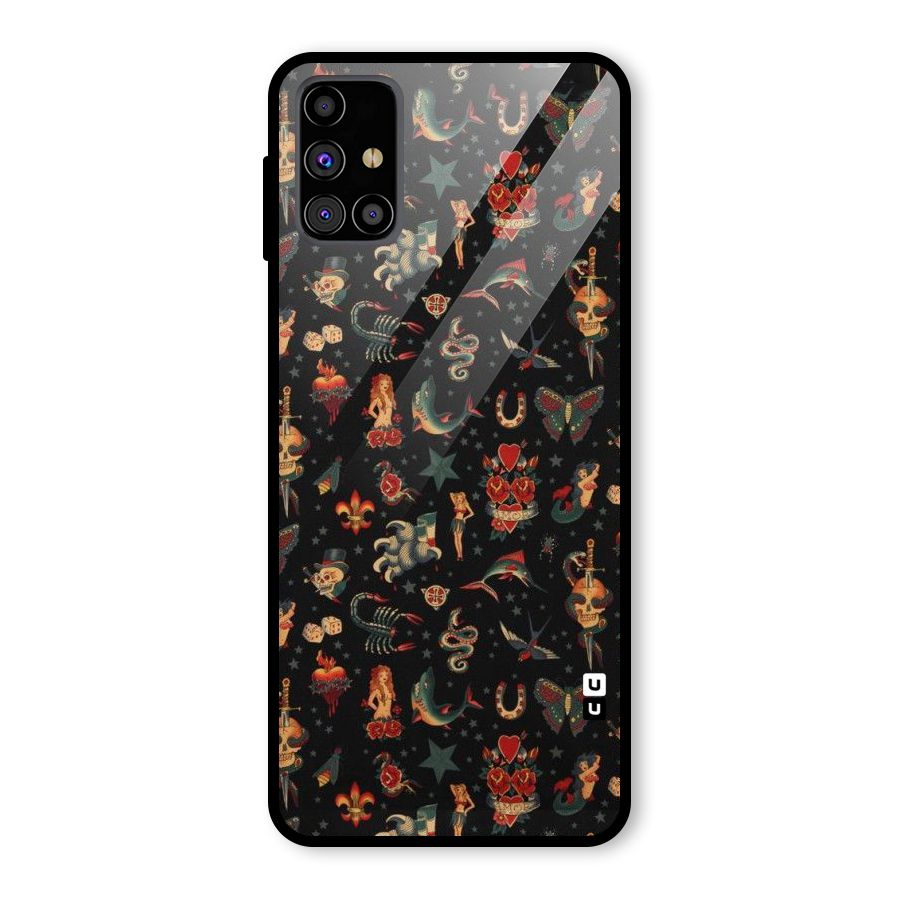 Dark Pattern Glass Back Case for Galaxy M31s