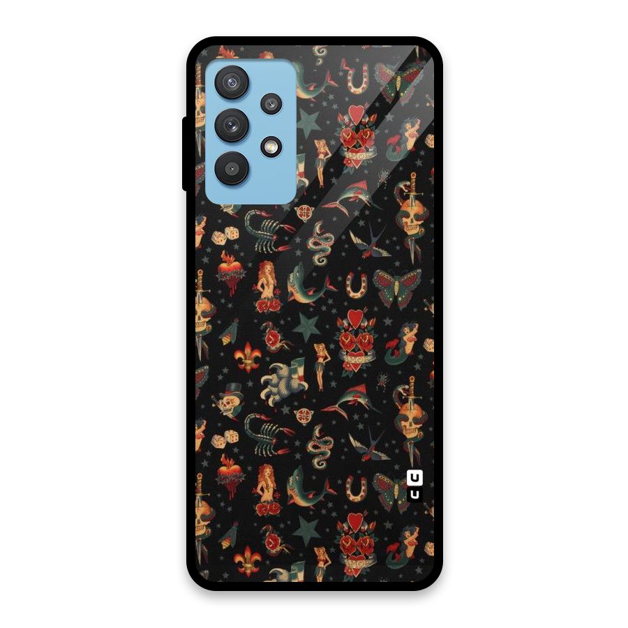 Dark Pattern Glass Back Case for Galaxy M32 5G