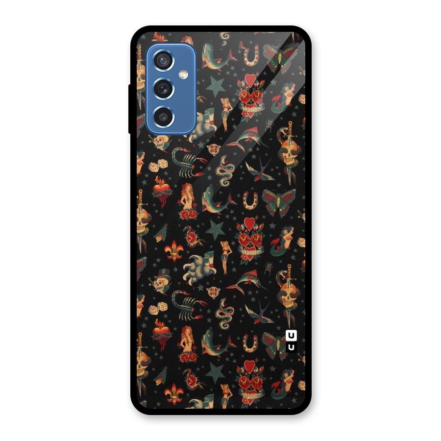 Dark Pattern Glass Back Case for Galaxy M52 5G