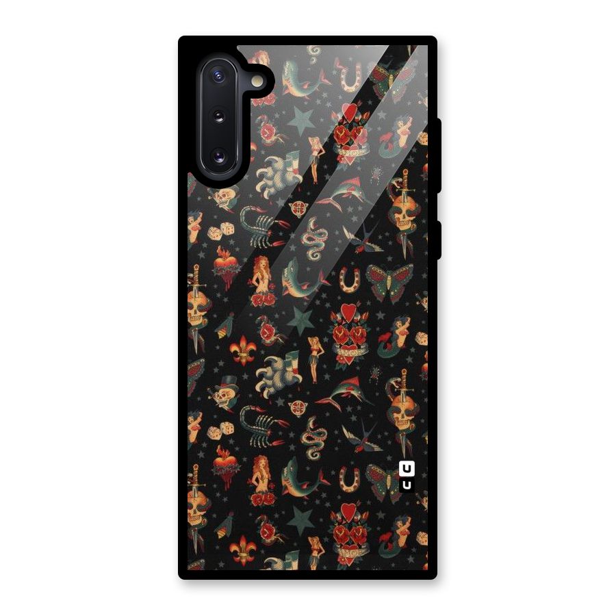 Dark Pattern Glass Back Case for Galaxy Note 10