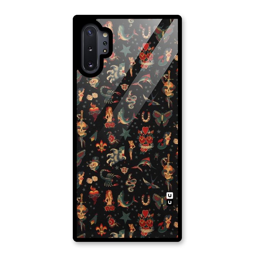 Dark Pattern Glass Back Case for Galaxy Note 10 Plus