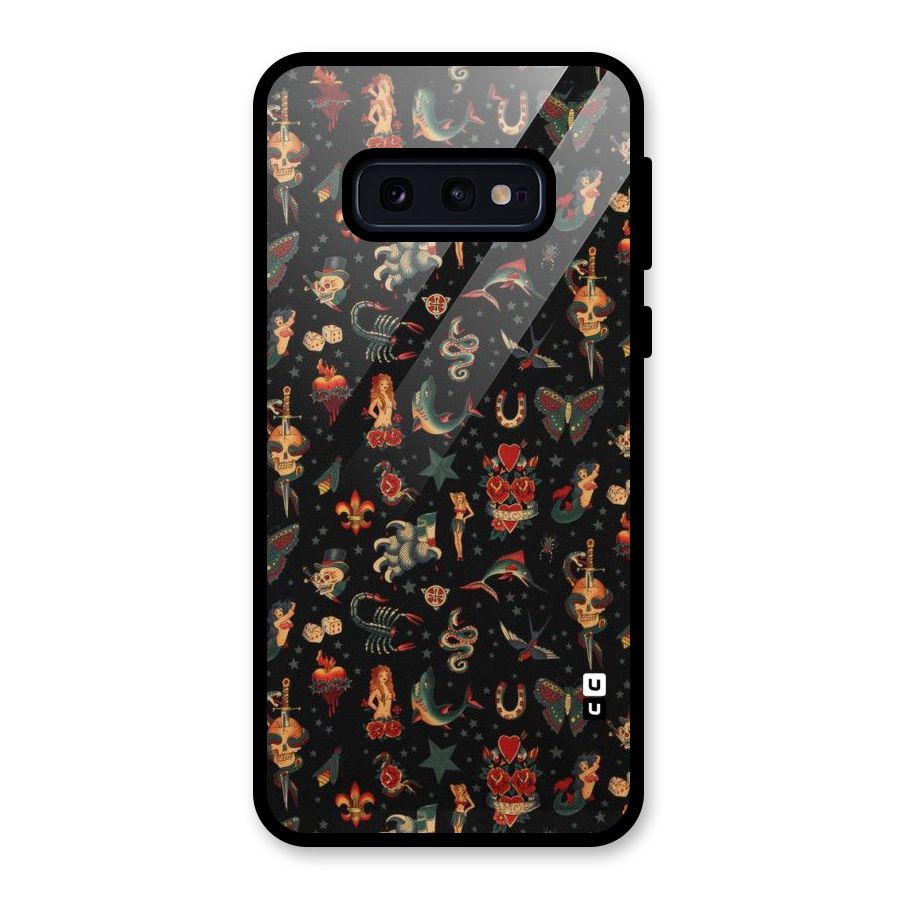 Dark Pattern Glass Back Case for Galaxy S10e