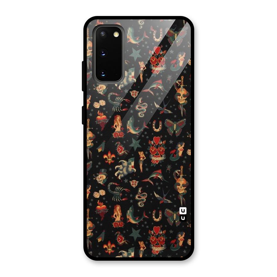 Dark Pattern Glass Back Case for Galaxy S20