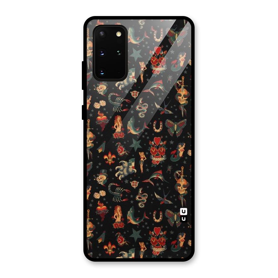 Dark Pattern Glass Back Case for Galaxy S20 Plus
