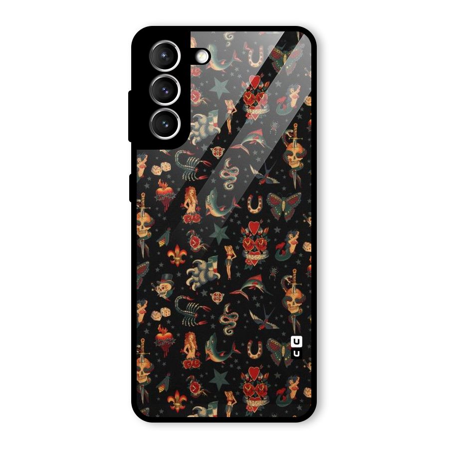 Dark Pattern Glass Back Case for Galaxy S21 5G