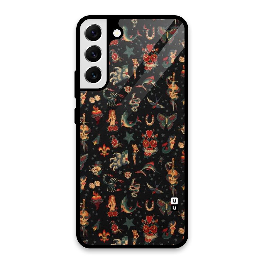 Dark Pattern Glass Back Case for Galaxy S22 Plus 5G