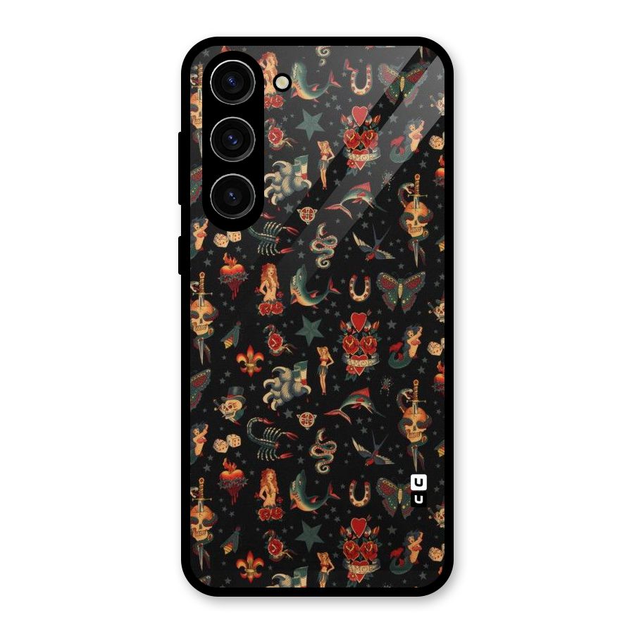Dark Pattern Glass Back Case for Galaxy S23 Plus