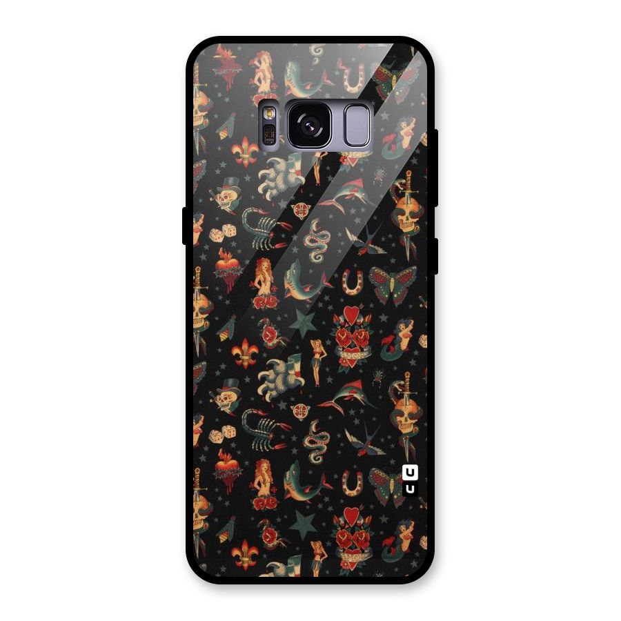 Dark Pattern Glass Back Case for Galaxy S8