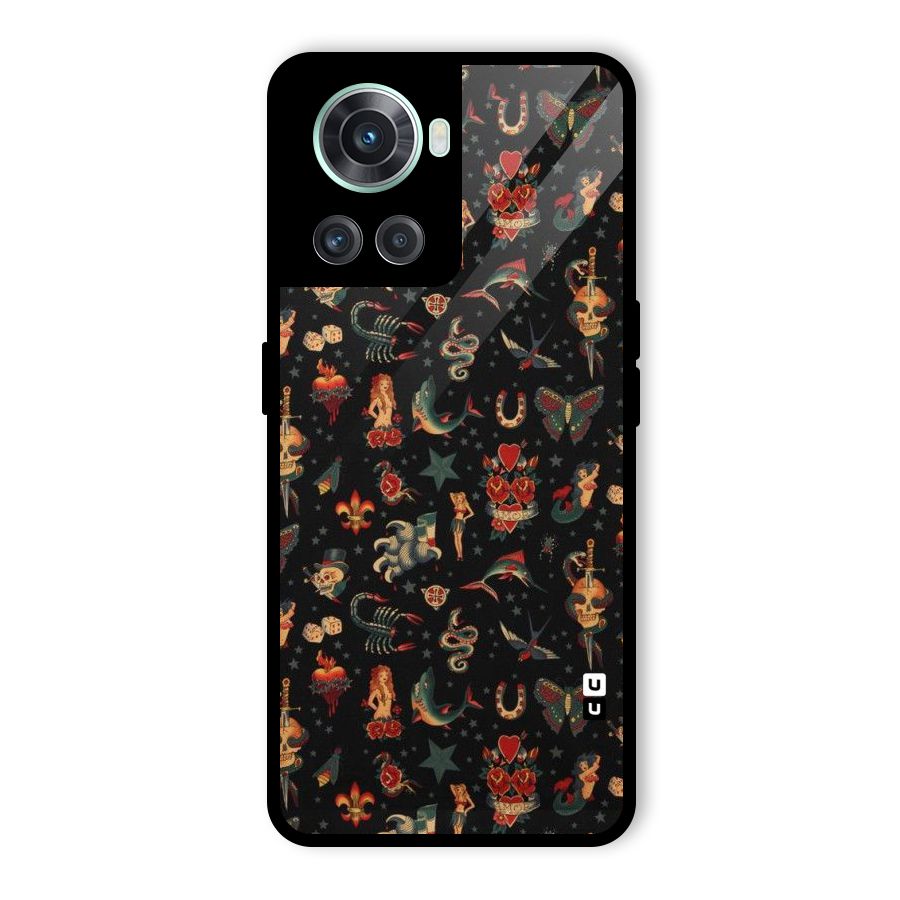 Dark Pattern Glass Back Case for OnePlus 10R