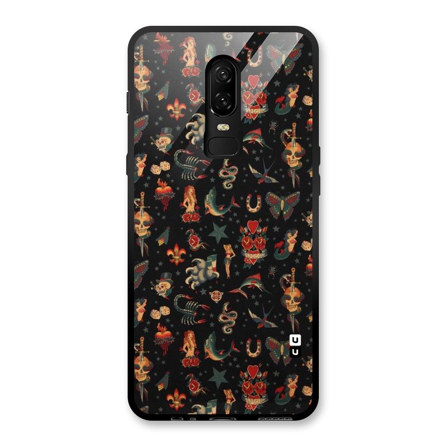 Dark Pattern Glass Back Case for OnePlus 6