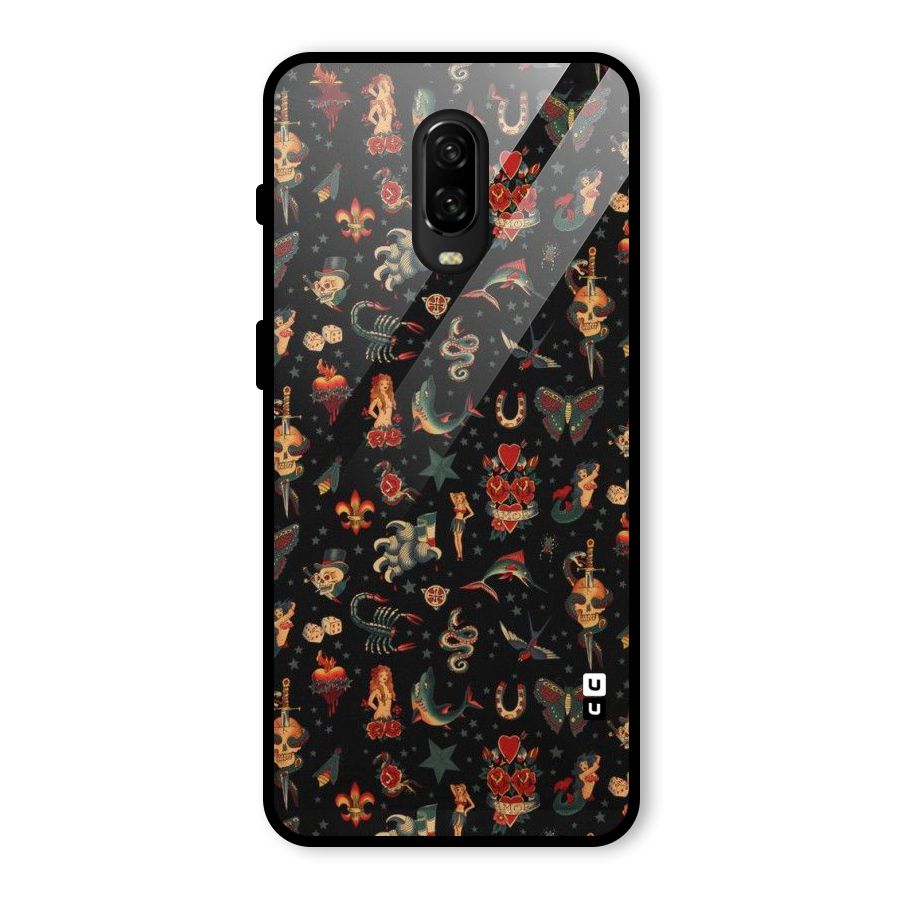 Dark Pattern Glass Back Case for OnePlus 6T