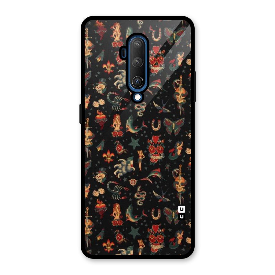 Dark Pattern Glass Back Case for OnePlus 7T Pro