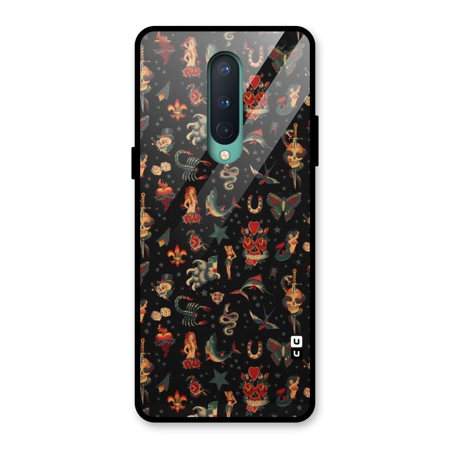 Dark Pattern Glass Back Case for OnePlus 8