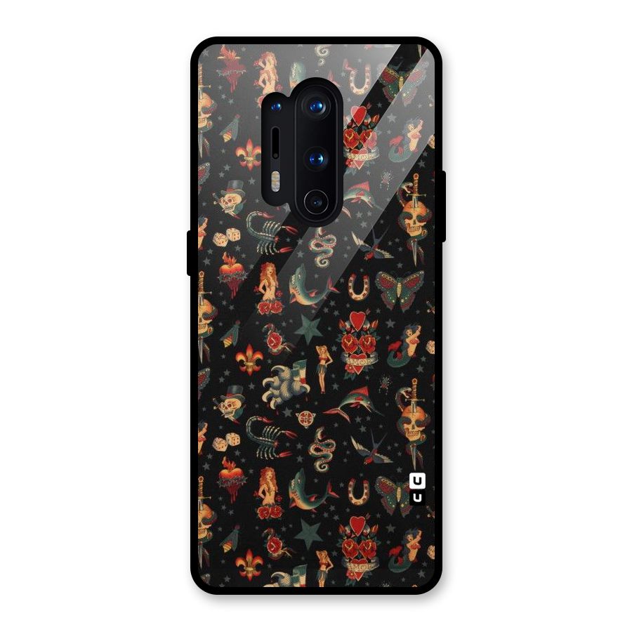 Dark Pattern Glass Back Case for OnePlus 8 Pro