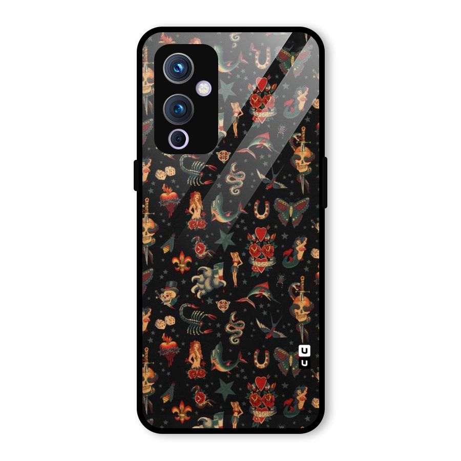 Dark Pattern Glass Back Case for OnePlus 9