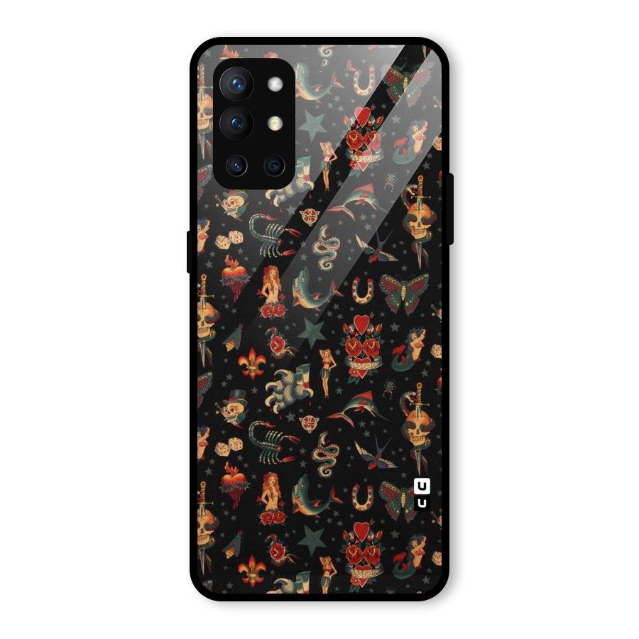 Dark Pattern Glass Back Case for OnePlus 9R